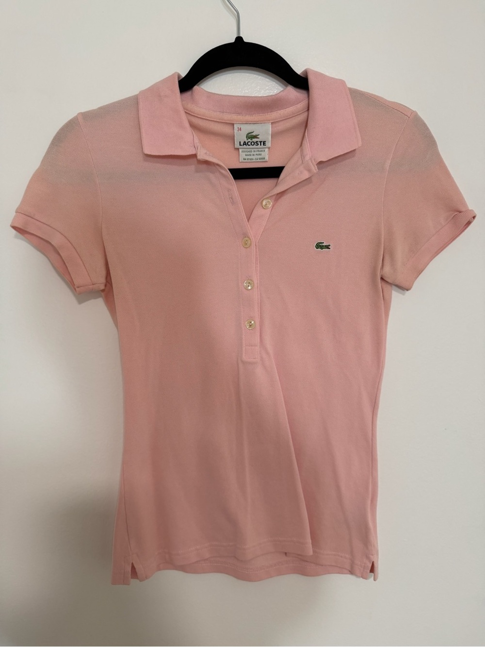 Lacoste Pink Short Sleeve Polo Top